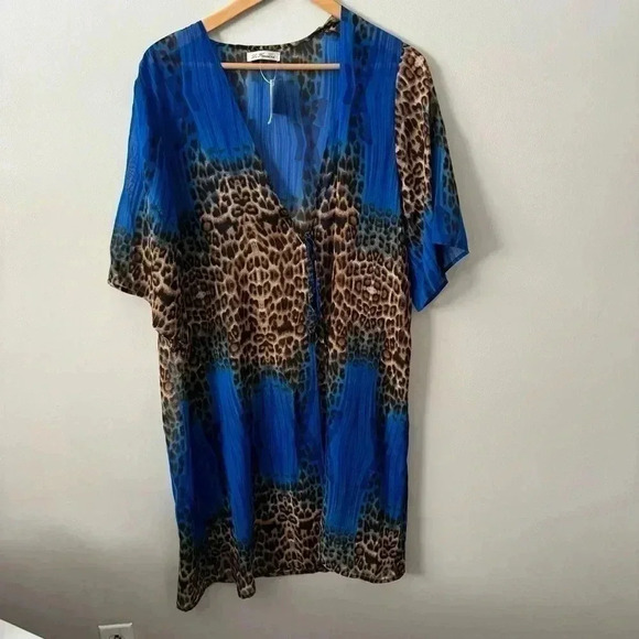 NWT la fiorentina Nordstrom  Mixed Animal Print Cover-Up Topper - Picture 4 of 7